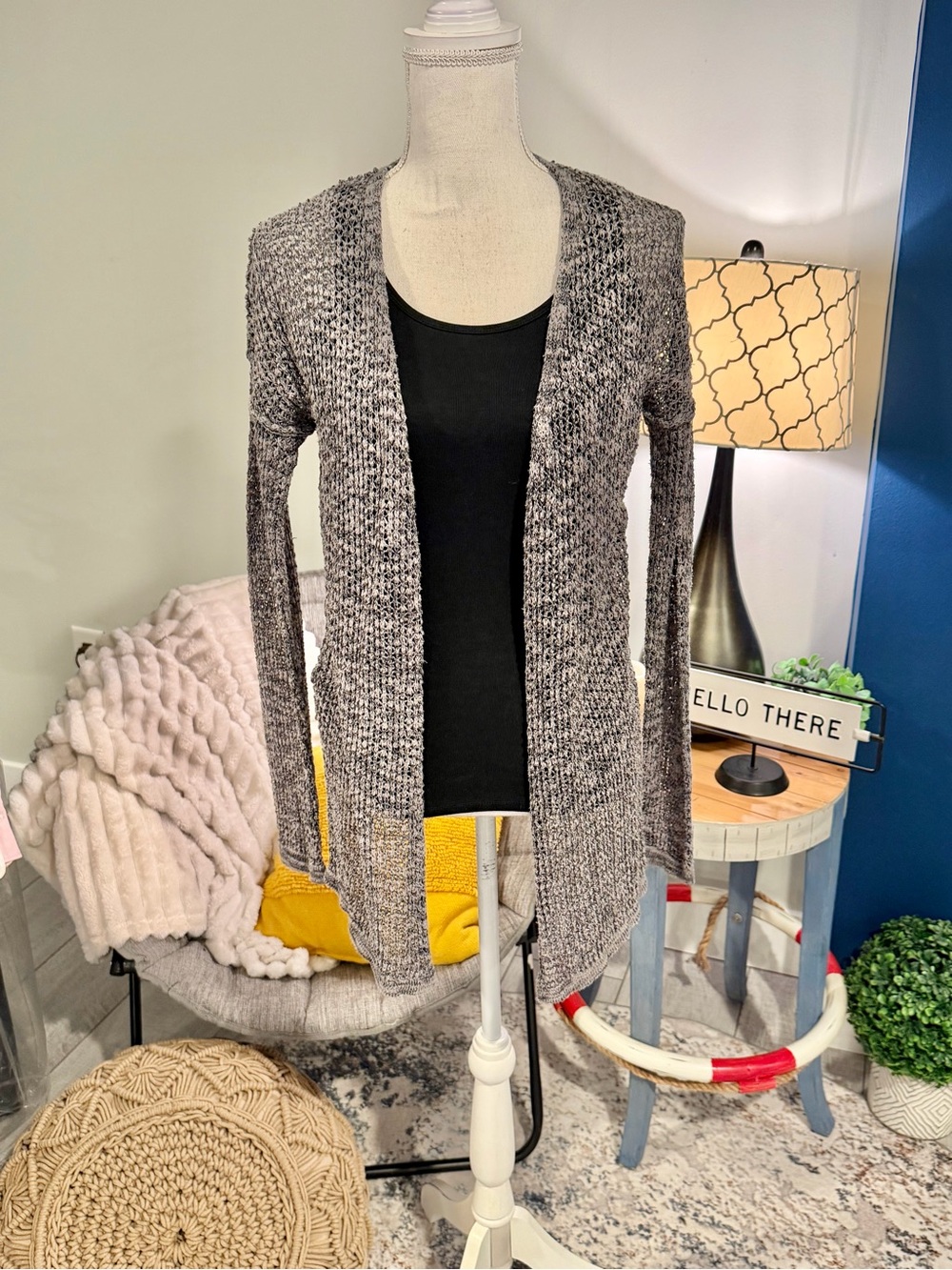Universal Thread Marled Open Knit Cardigan S